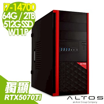 Acer 宏碁 Altos P150F8 水冷工作站 (i7-14700/64G/2TB+512G SSD/RTX5070Ti-16G/1200W/W11P)