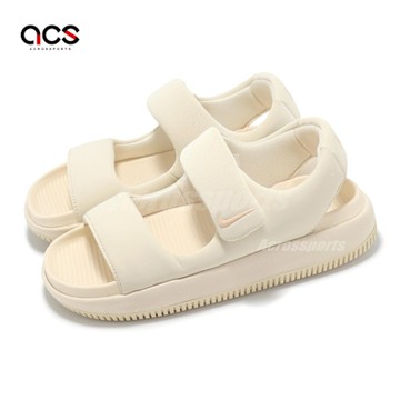 Nike 涼鞋 Wmns Calm Sandal 女鞋 米白 粉紅 魔鬼氈 寬帶 FZ3125-800