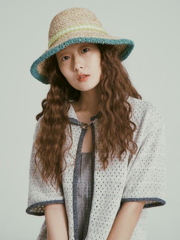 Grass Short Straw Bucket Hat_Dawn