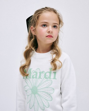 MARDI MERCREDI 童裝 印花大學TEE 白色 經典小雛菊 薄荷綠花 純棉 KIDS SWEATSHIRT FLOWERMARDI