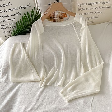 防曬衣女新款夏季薄款針織小披肩雪紡開衫設計感小眾長袖上衣