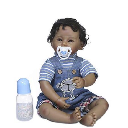 Anano Reborn Dolls Boy 22 Inch Real Life Reborn Toddler Boy Black