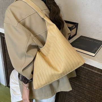風度嚴選❤️ 高級感編織包包 女款 2026新款 復古大容量單肩包 百搭通勤托特包