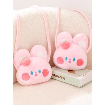 可愛毛絨小包包女粉色秋冬新款少女心卡通小兔子小眾百搭單肩包女