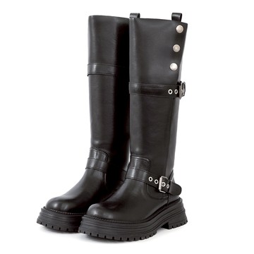 D+AF 復古騎士釦環排釦機車長靴