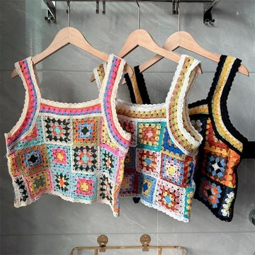 波西米亞配民族風裙子的上衣女云南旅游穿搭夏裝寬松吊帶背心短款