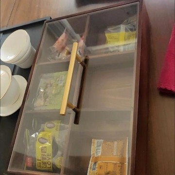 實木桌面收納盒家用分格帶蓋瓜子干果零食盤客廳輕奢新中式糖果盒