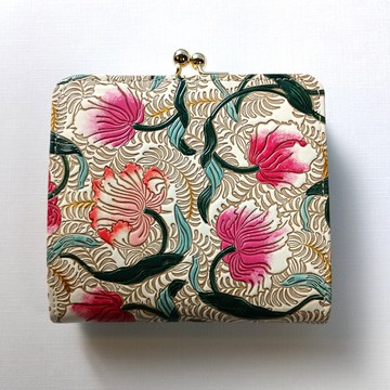 Pinkoi 獨家 方形口金包 North Garden 珊瑚紅