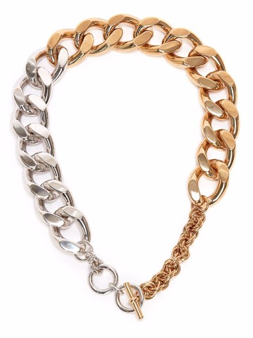 JW Anderson - two-tone chunky chain necklace - unisex - Aluminium/Brass - One Size - Gold