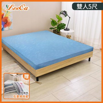 特談【LooCa】超透氣5cm全記憶床墊(兩色任選-贈石墨烯枕套枕套2入)-雙人5尺