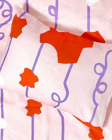 Soothinger 紅花薰衣草 韓國薴麻夏日枕套限量款