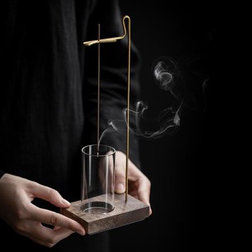 胡桃木倒掛式香插線香底座線香插家用精致擺件檀香沉香香薰爐香爐