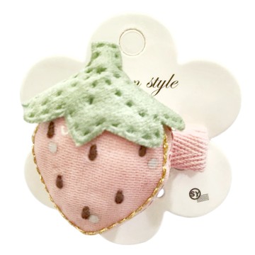 SY(童)造型草莓淺紅髮夾 SY12596 安全材質 方便使用  1入