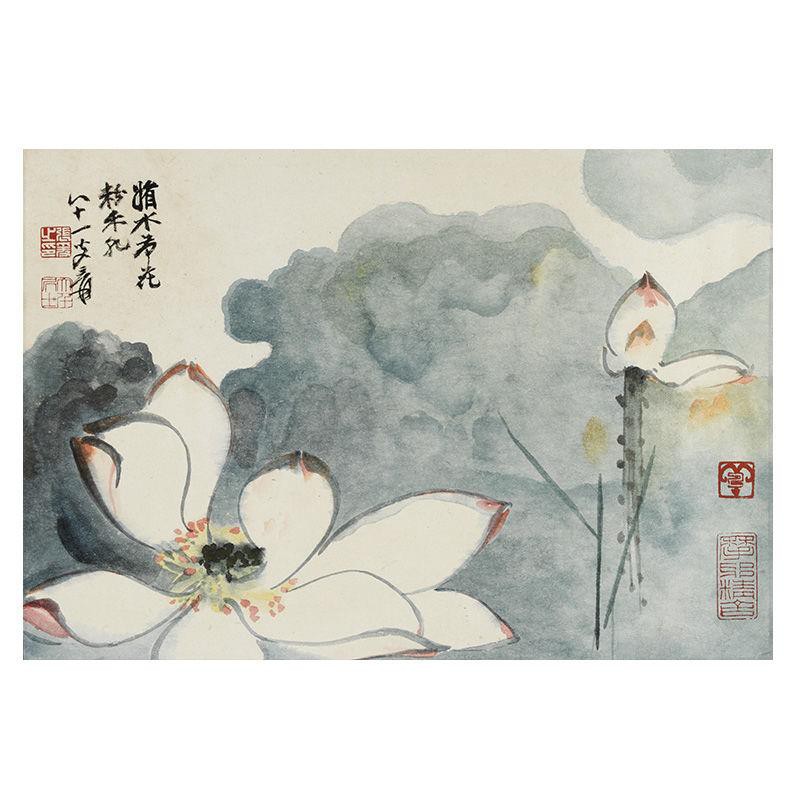 大千 荷花圖 張大千金花潑彩荷花圖