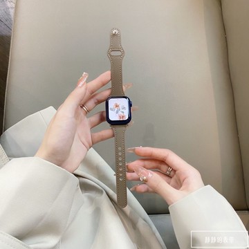 蘋果手錶錶帶 適用于蘋果手錶帶細簡約小蠻腰iwatch6/5/4/3/2/1錶帶SE奶茶『XY12903』