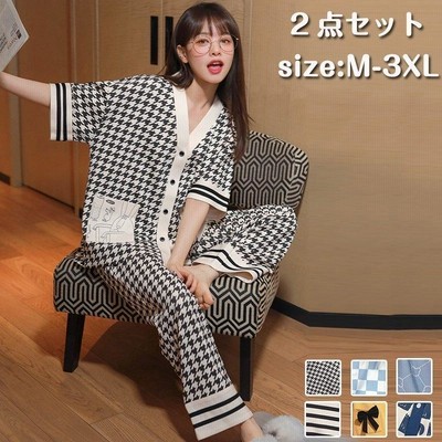 ヴィジョン ストリートウェア パジャマ レディース 春 夏 秋 半袖 長ズボン ルームウェア 上下 シャツパジャマ プリント 女性 前開き トレンド 部屋着 通販 Lineポイント最大get Lineショッピング