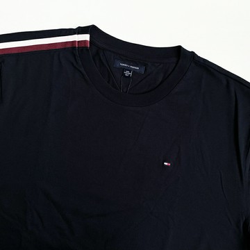 美國百分百【全新真品】Tommy Hilfiger 短袖 棉質 T恤 TH 上衣 logo 短T 深藍 大尺碼 CQ50