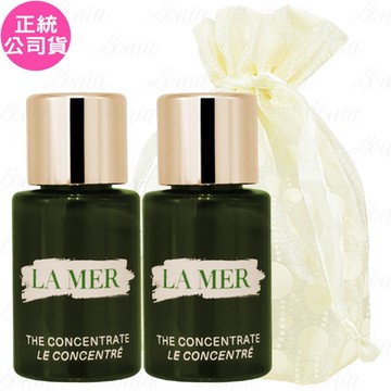 LA MER 海洋拉娜 濃萃雙重修復精華(5ml)(精巧版)*2旅行袋組(公司貨)