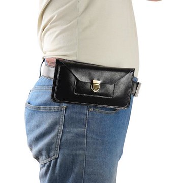 雙格掛腰包耐用真皮套腰間掛腰套插扣穿皮帶雙層手機包男式6.5寸7