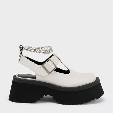 繞踝金屬鍊厚底鞋