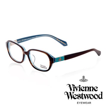 【Vivienne Westwood】貴氣英國格紋款光學眼鏡(藍/咖啡 VW264_02)