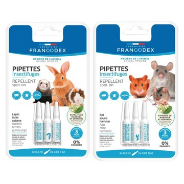 Francodex 【2入組】-小動物蟲蟲終結者-外用＜S-3管x0.3ml/L-3管x0.4ml＞
