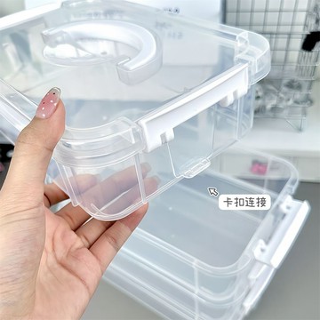 💥在臺24H💥雜物收納箱桌麵收納盒家用學生櫥櫃收納批發價多層收納盒積木手提