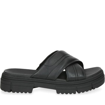 CAPRICE BLACK SOFTNAP CASUAL OPEN SLIPPERS 黑色女款鞋子