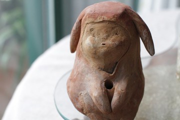 純手捏純情小女孩陶瓷擺飾