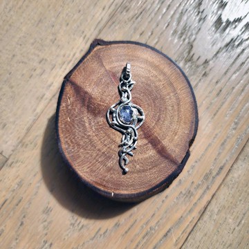 【曲水辰手作】藍線石水晶純銀吊墜