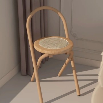 【良品舎】台灣公司/免稅開票/餐椅/休閑茶椅簡約餐凳設計師椅子藤編餐椅家用凳子靠背椅輕奢高級加固S076快速出貨