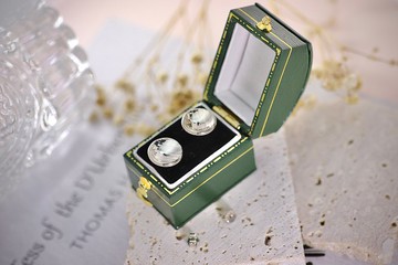 直紋小圓耳環/耳針/Màn工