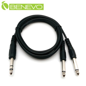 BENEVO 1.5M 6.3mm立體聲轉雙6.3mm單聲道一對二連接線