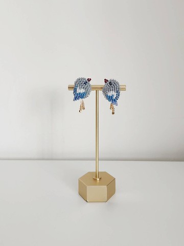 韶光 - 喜鵲珠繡耳環