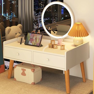 ??快速出貨 可開發票 飄窗梳妝臺臥室小型簡易坐地化妝桌現代簡約ins風網紅帶燈化妝臺