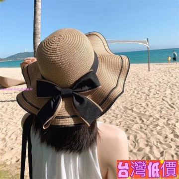悅裳💎台灣免運💎帽子夏季夏天遮陽帽女士草帽太陽帽韓版海邊沙灘出遊韓版百防曬