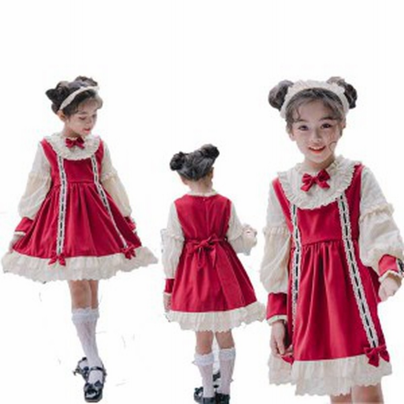 キッズロリータワンピース長袖ワンピー コスプレ 衣装 リボン 萌え萌え ドレス スカラップドレス Lolita 宮廷プリンセス風ワンピース 100 通販 Lineポイント最大1 0 Get Lineショッピング