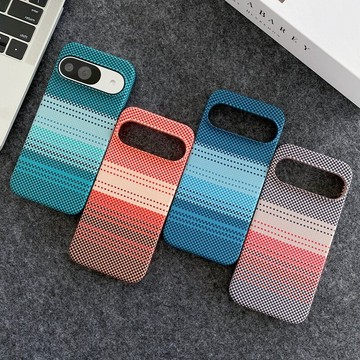 谷歌Pixel11Pro 碳纖紋磁吸殼 內置磁吸 日落系列 復古皮紋 適用於谷歌 11 10 9 8 7 6Pro手機殼