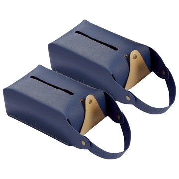 小麥購物 掛式衛生紙盒 Y815 2個  寶藍色  12 x 8.3 x 18cm