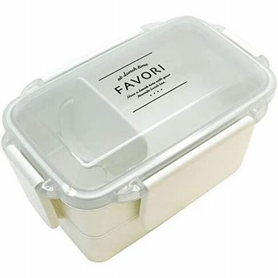 オーエスケー DISH UP LUNCH ランチボックス二段(仕切付) PWD-600 ホワイト (ホワイト)