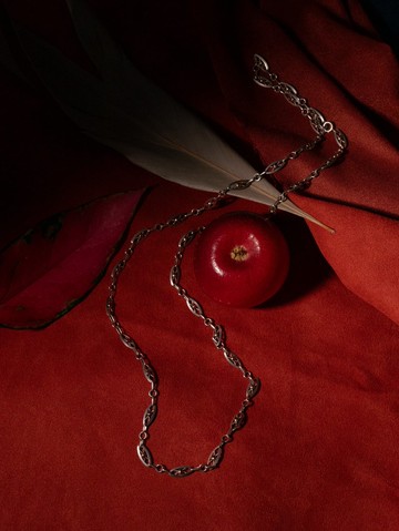 1890s 法國 金銀雙色鏤空繩結長鍊