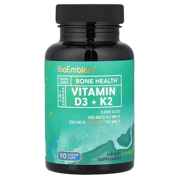 BioEmblem, 維生素 D3 和 K2，90 粒素食膠囊