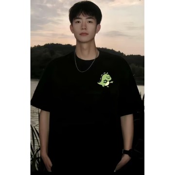 【臺灣現货】夏季短袖 流行T恤 寛松 綠恐龍 短袖T恤 時尚T恤 圓領潮流短袖上衣 透氣短袖t-shirt  情侣T恤