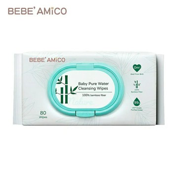 BEBE' AMICO竹纖維嬰兒純水潔膚柔濕巾80抽x6包/箱★衛立兒生活館★