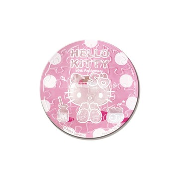 Hello Kitty【50周年】拼圖磁鐵16片-透明的我(圓)
