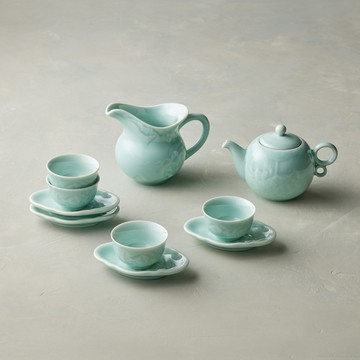 安達窯｜青瓷 - 圓滿壺組 - 10件組(禮盒裝)