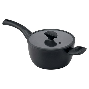 essteele 意帝斯 鑽石不沾導磁單柄湯鍋 附鍋蓋 2.9L  黑色  1個  20cm