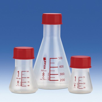 《VITLAB》螺蓋三角瓶 TPX GL45 Flask, Erlenmeyer, TPX, with Screw Thread Closure, GL45