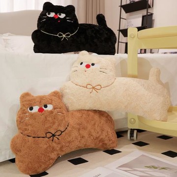 紅鼻貓咪抱枕居家沙發飄窗裝飾抱枕靠枕護腰辦公室午休抱枕靠枕