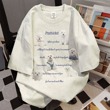 大美妞 ★ 現+貨 oversize 寬鬆上衣 印花T恤 純棉短袖T恤女 可愛上衣 夏季設計感學生黨ins風